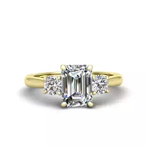 Engagement ring Kelly emerald 3D print model