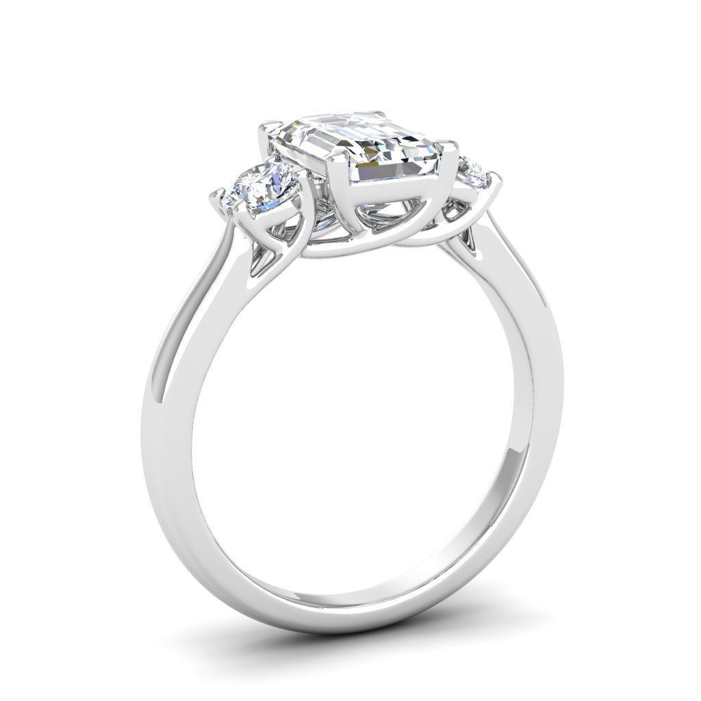 Engagement ring Kelly emerald 3D print model_9