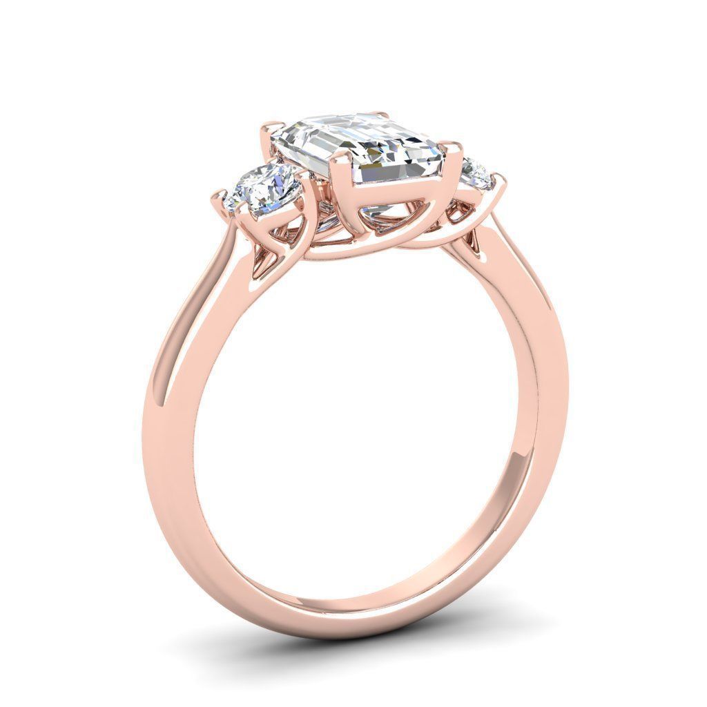 Engagement ring Kelly emerald 3D print model_7