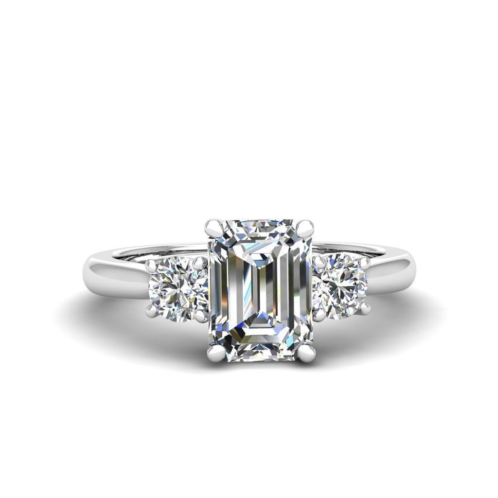 Engagement ring Kelly emerald 3D print model_21