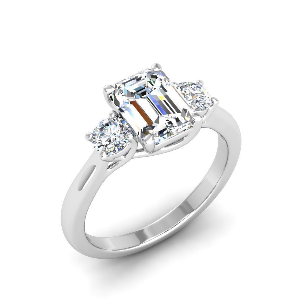 Engagement ring Kelly emerald 3D print model_10