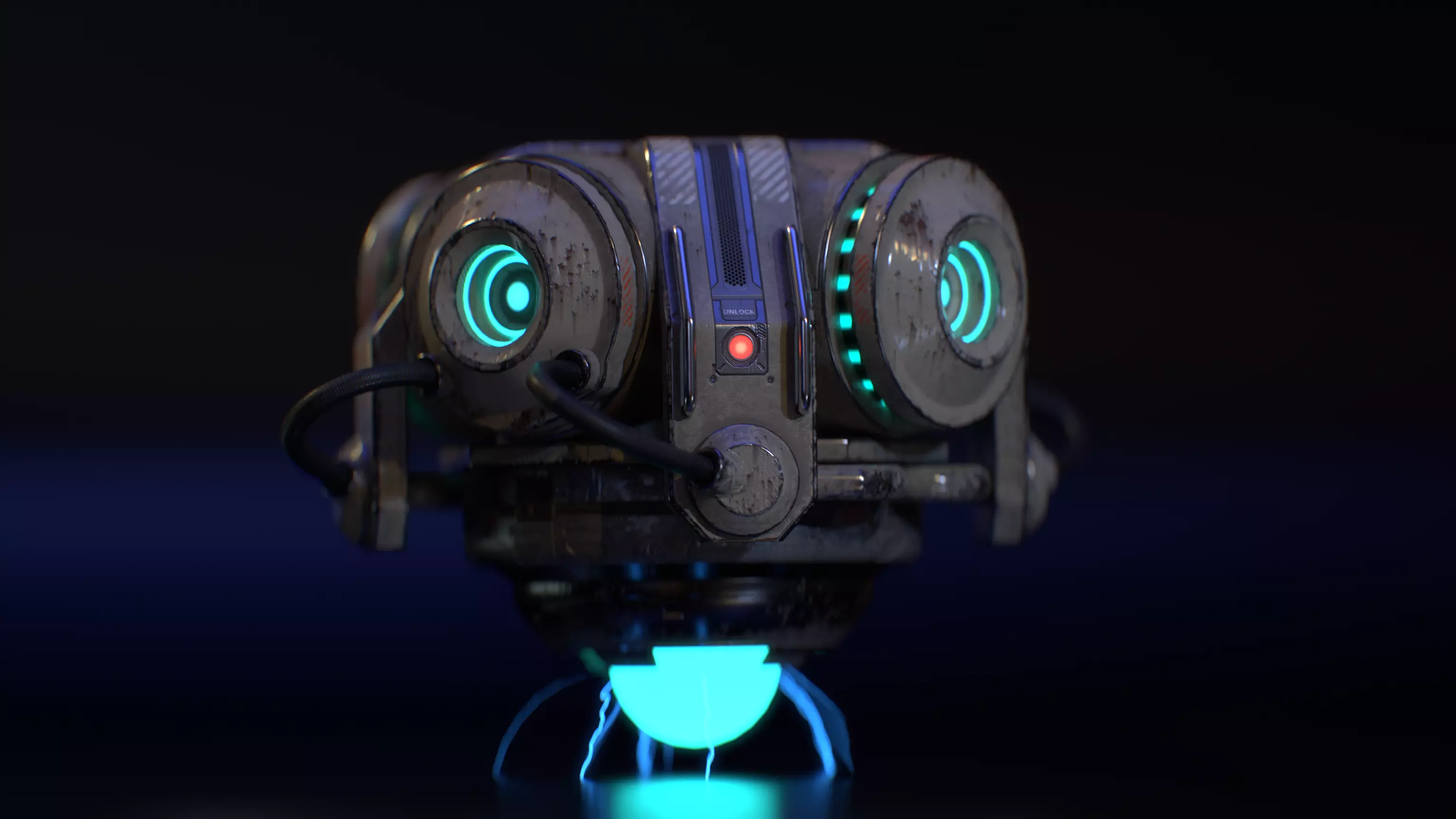Sci-Fi Gravity Generator Animated Low-poly 3D model_0