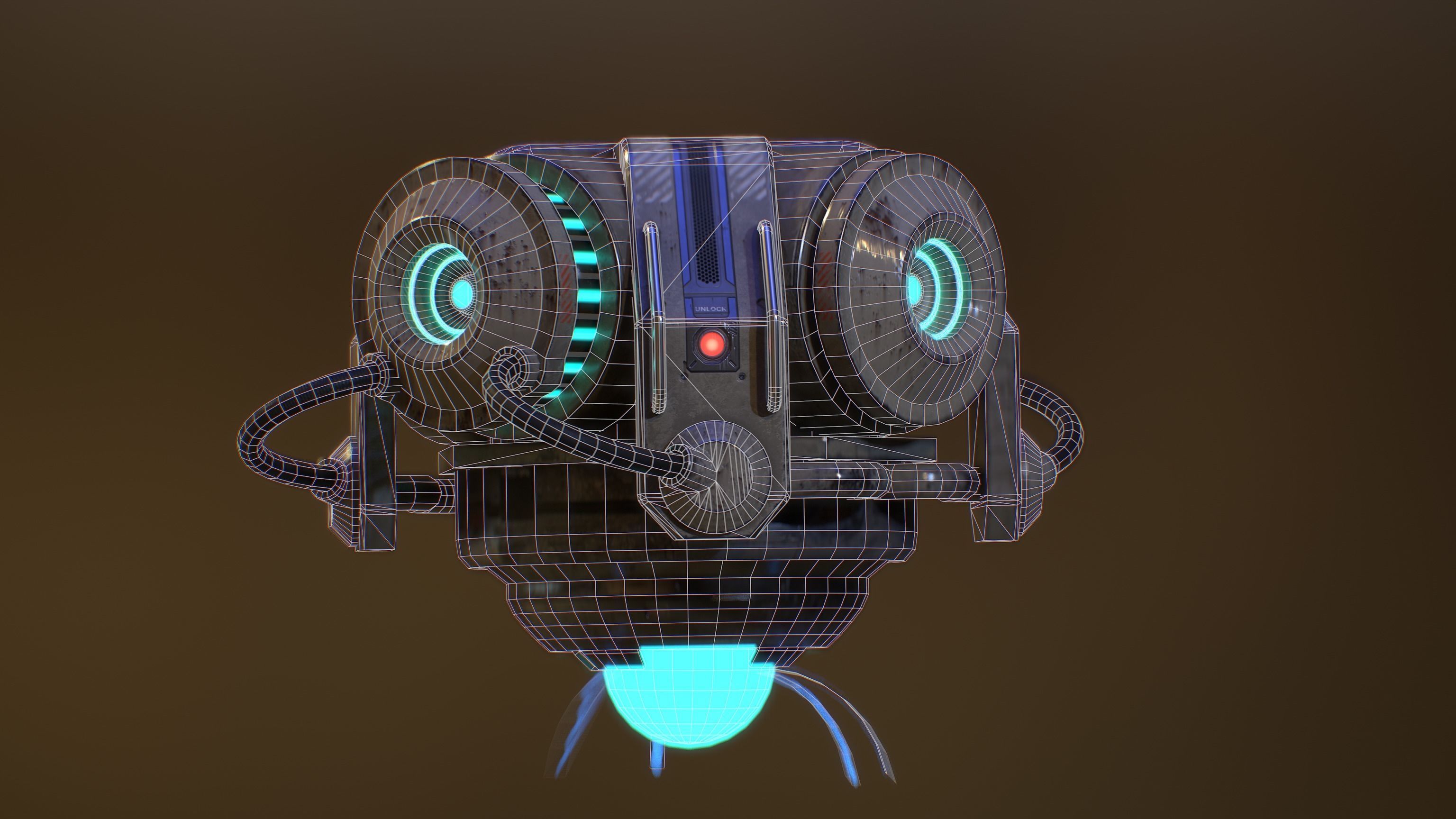 Sci-Fi Gravity Generator Animated Low-poly 3D model_3