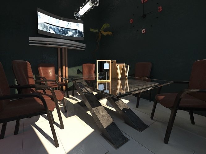 table three oblique legs 3D model