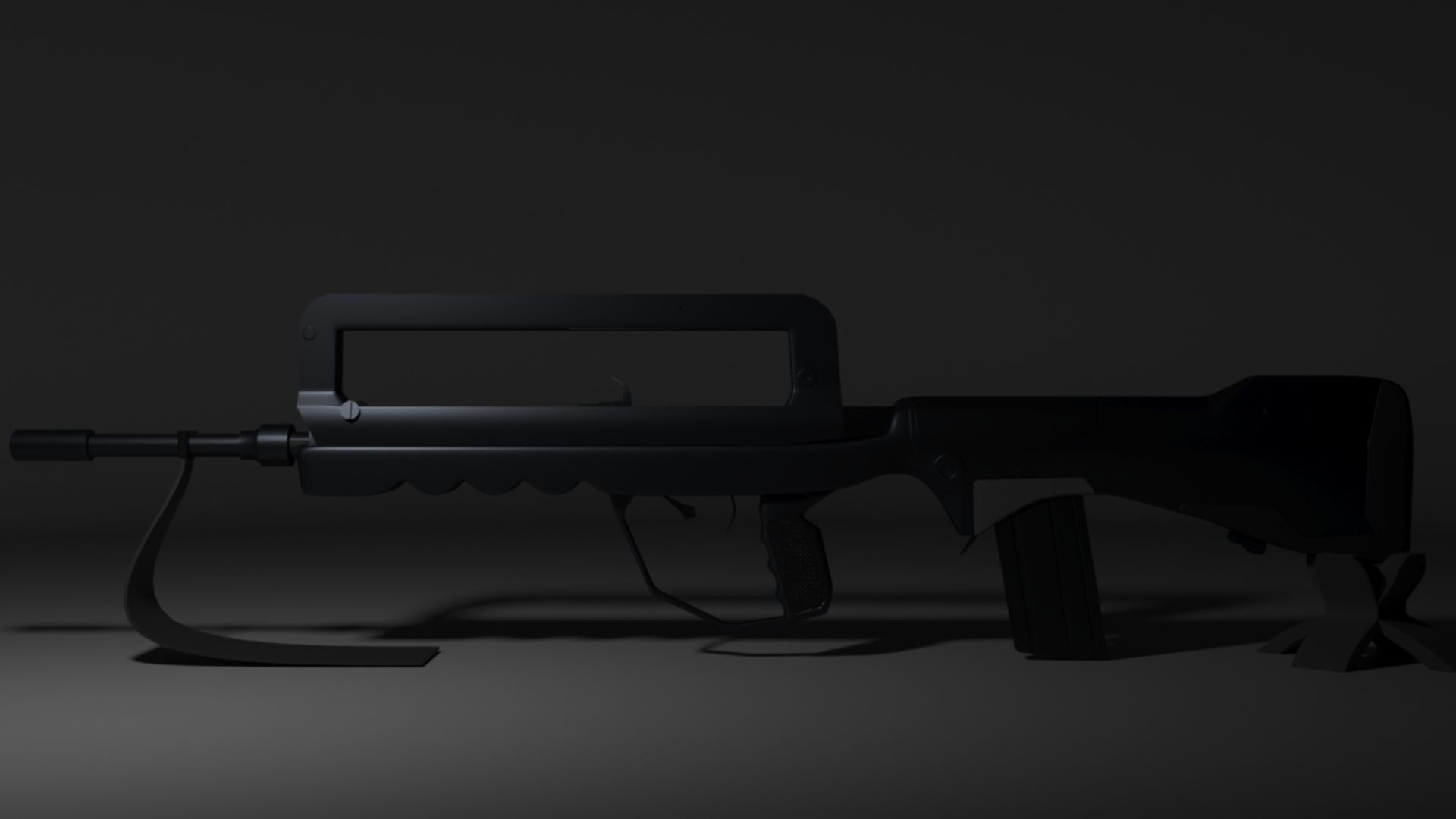 French FAMAS G1 Assault Rifle Low-poly 3D model_10