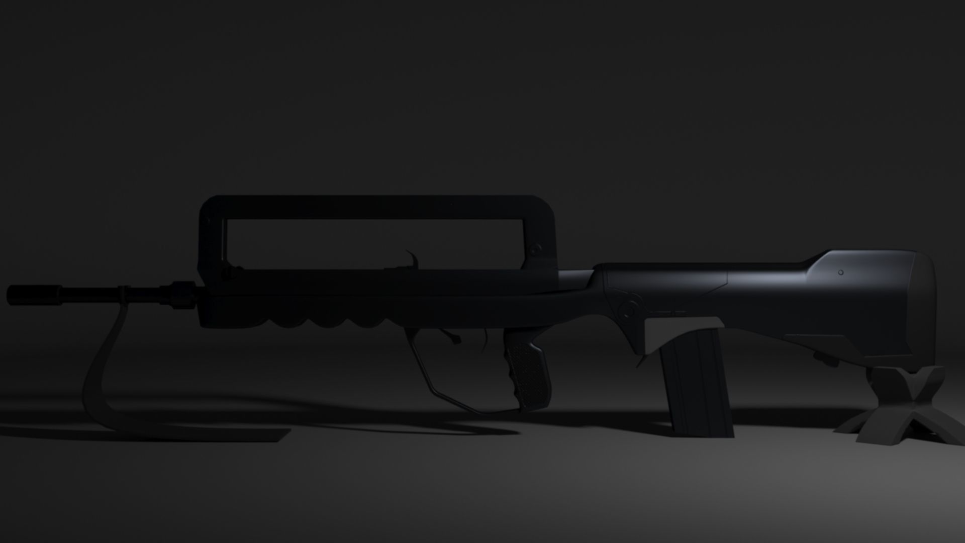 French FAMAS G1 Assault Rifle Low-poly 3D model_21
