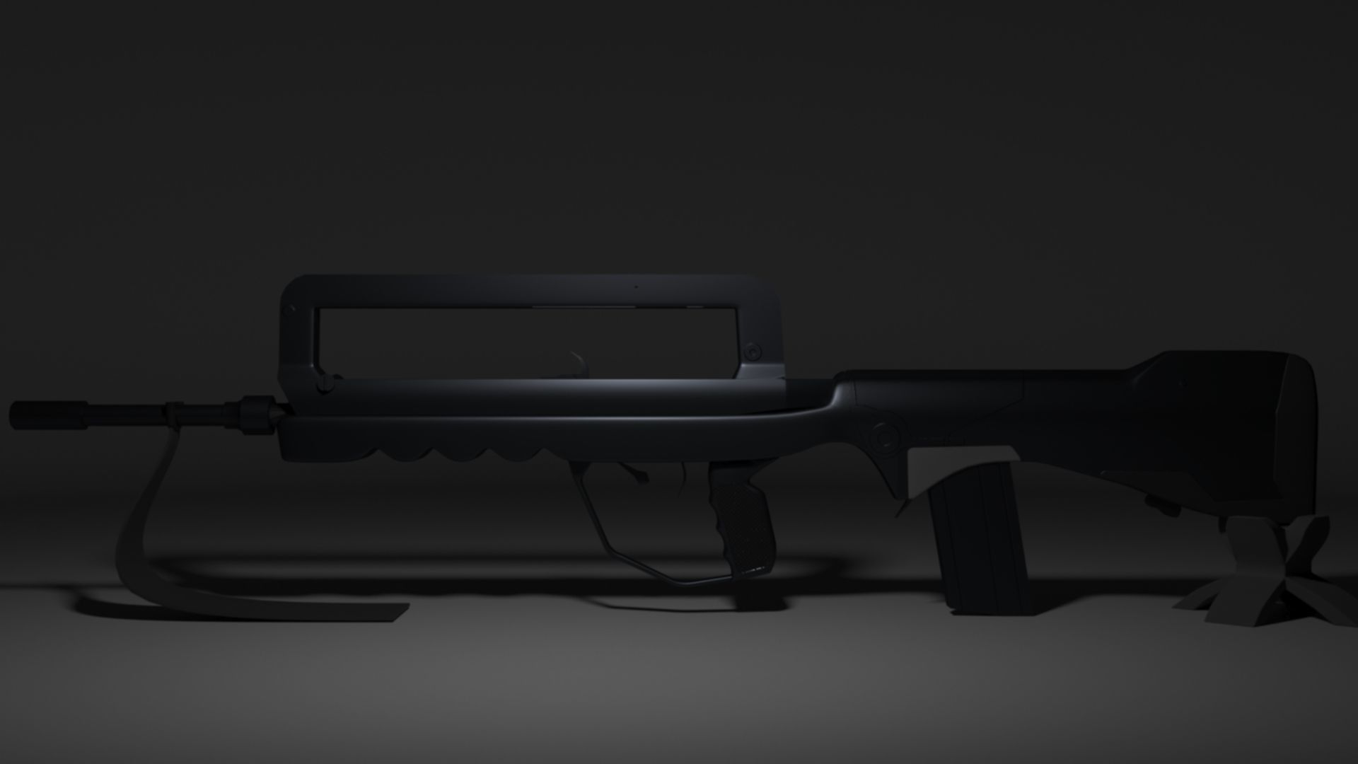 French FAMAS G1 Assault Rifle Low-poly 3D model_14