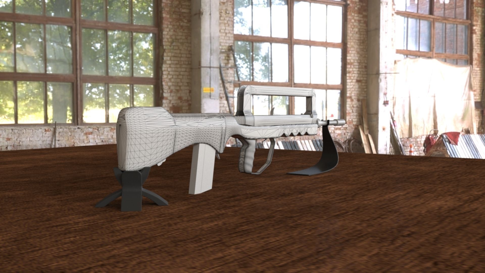 French FAMAS G1 Assault Rifle Low-poly 3D model_30