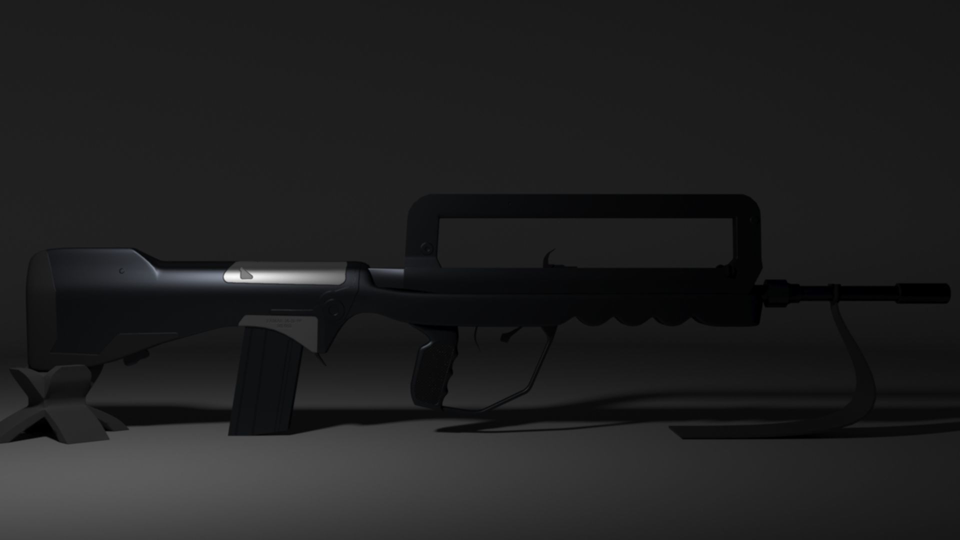French FAMAS G1 Assault Rifle Low-poly 3D model_9