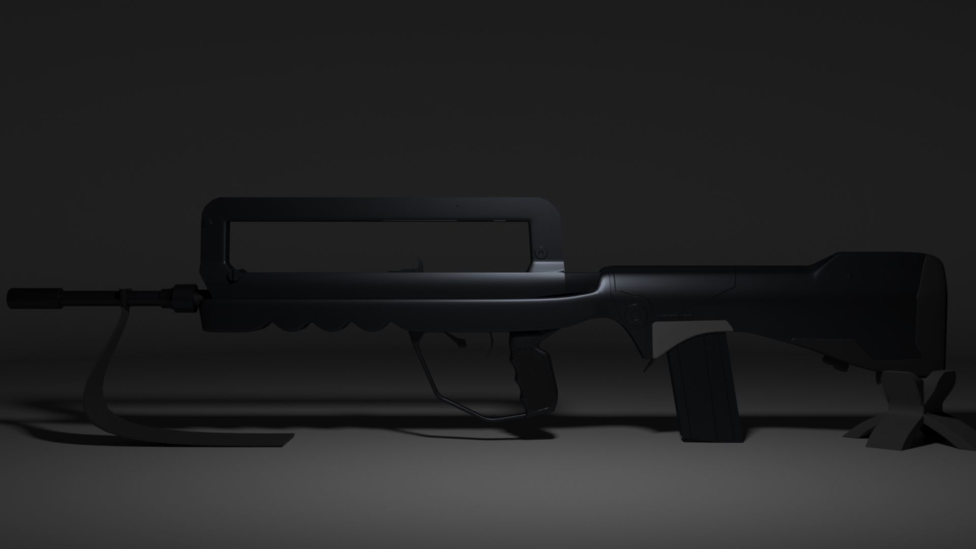 French FAMAS G1 Assault Rifle Low-poly 3D model_16