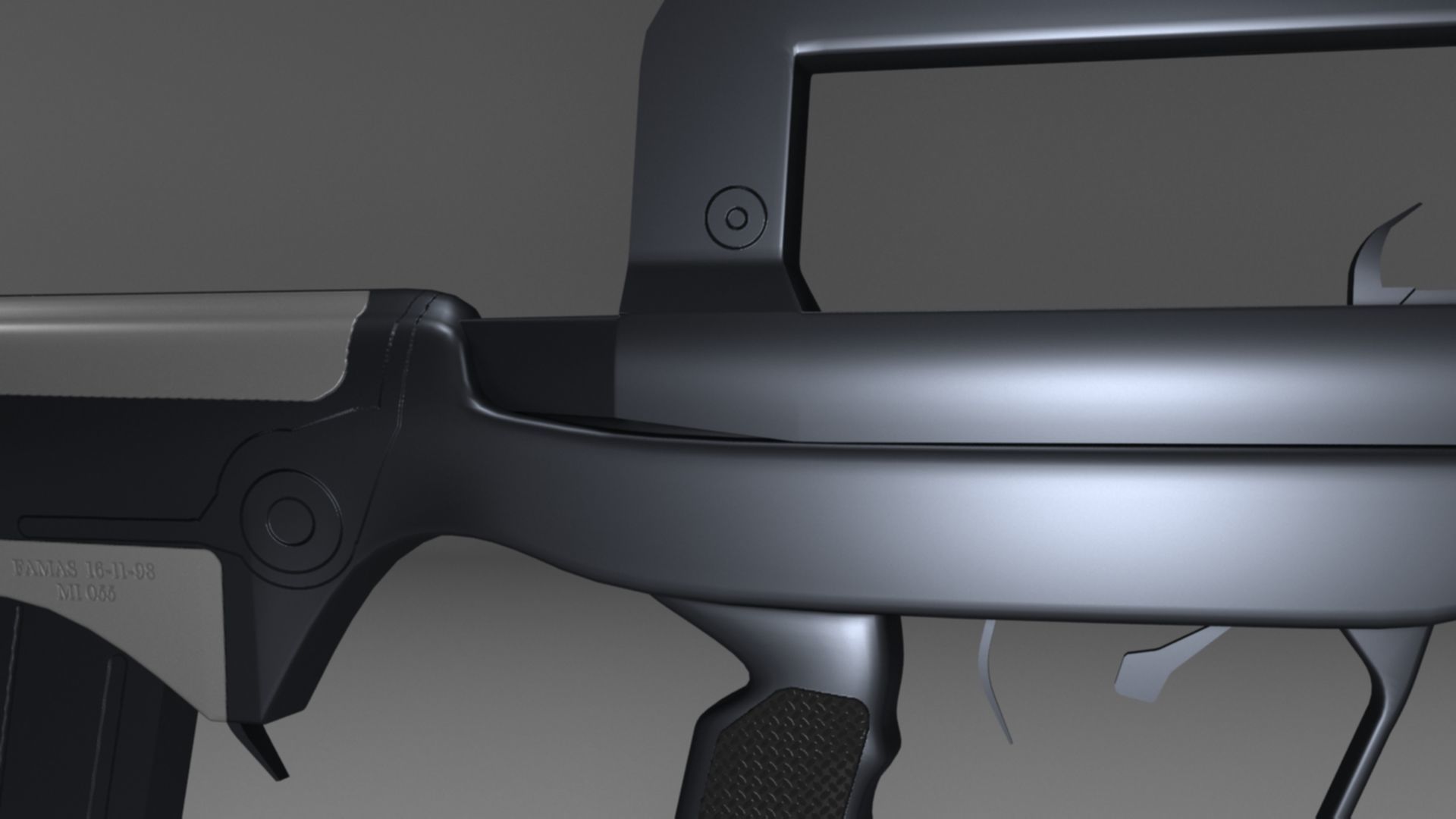 French FAMAS G1 Assault Rifle Low-poly 3D model_17