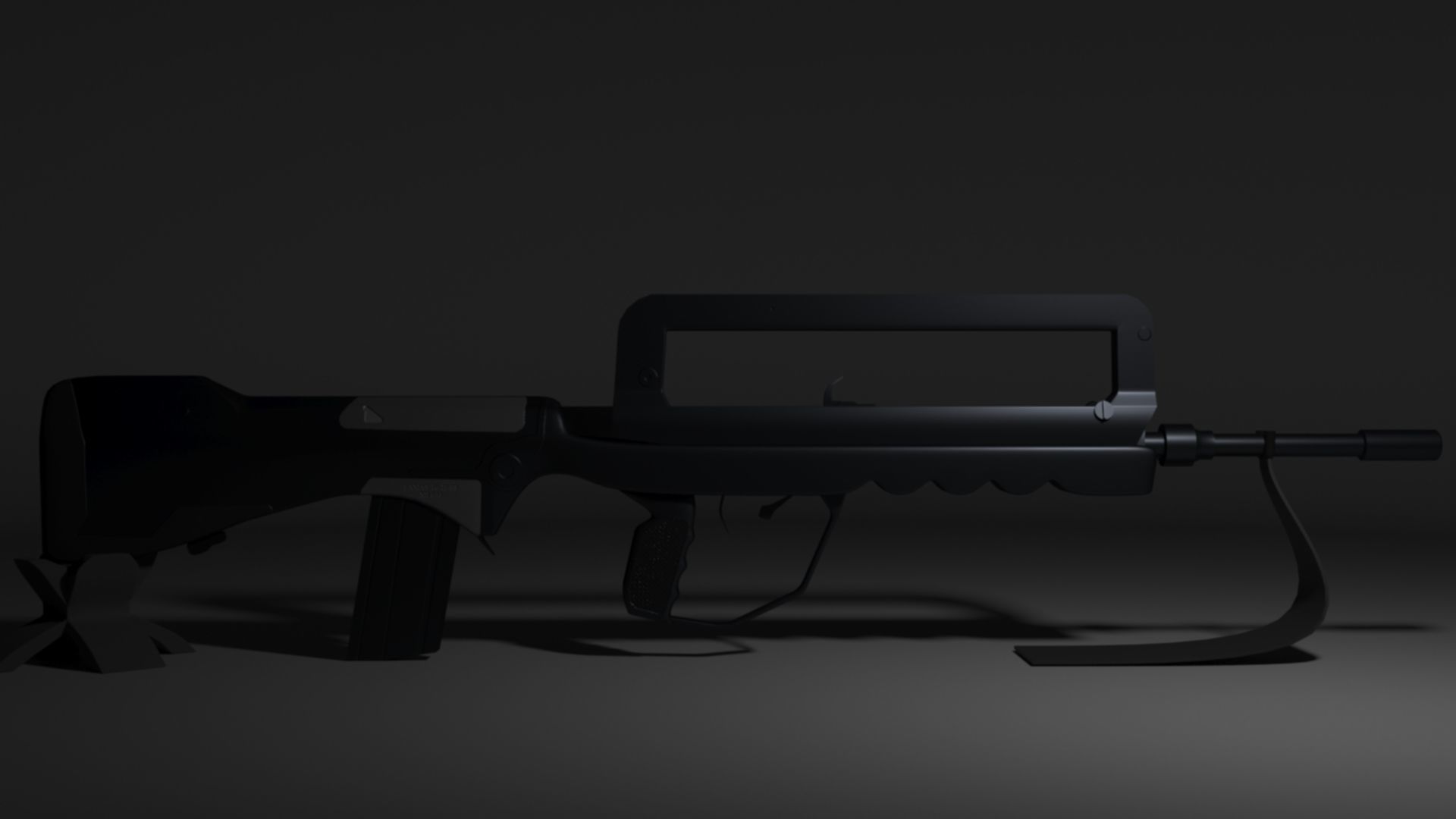 French FAMAS G1 Assault Rifle Low-poly 3D model_19