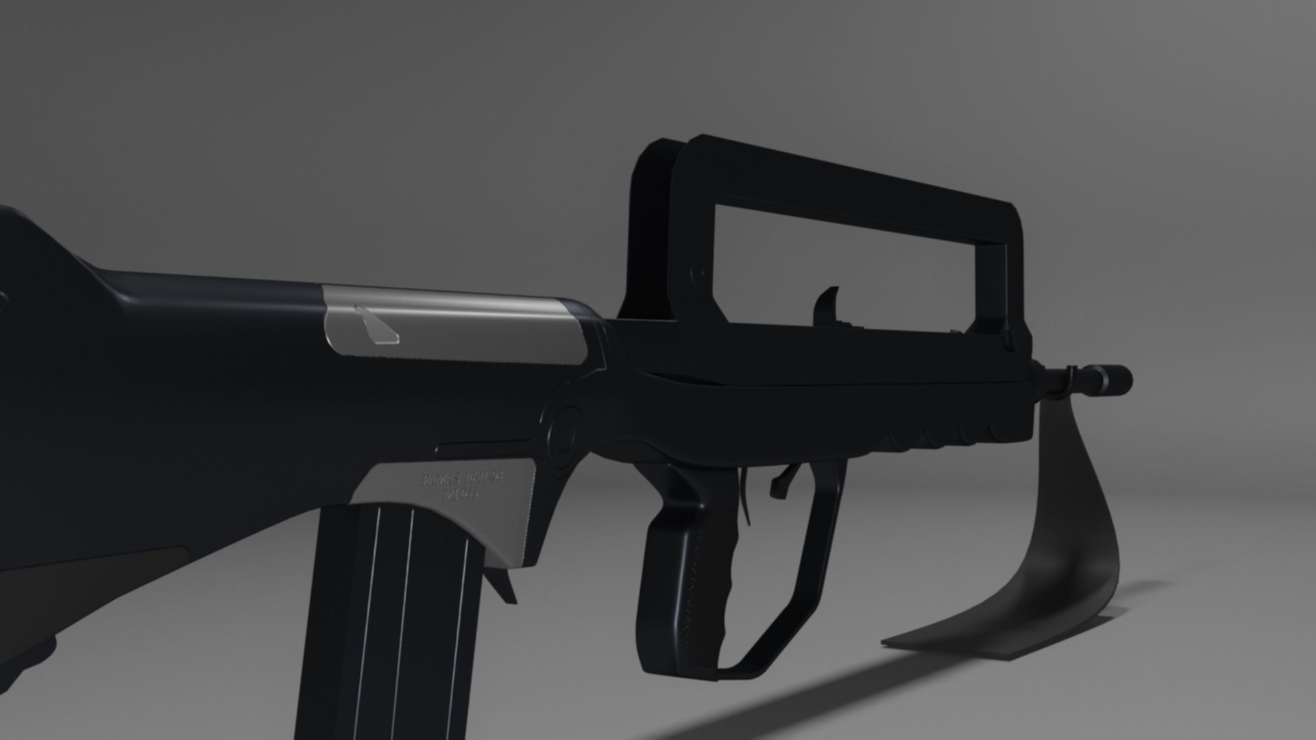 French FAMAS G1 Assault Rifle Low-poly 3D model_12