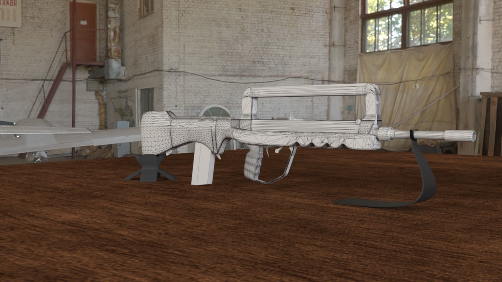 French FAMAS G1 Assault Rifle Low-poly 3D model_34