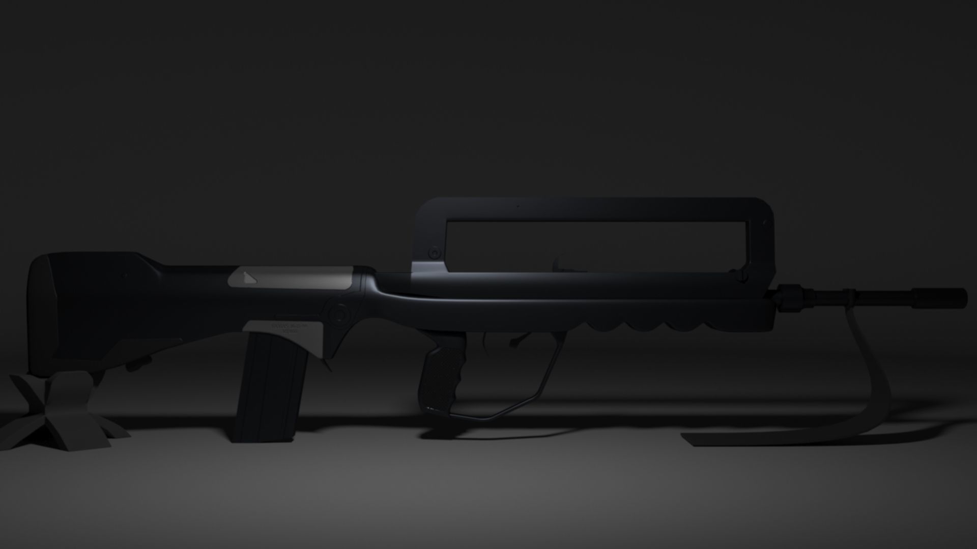 French FAMAS G1 Assault Rifle Low-poly 3D model_13