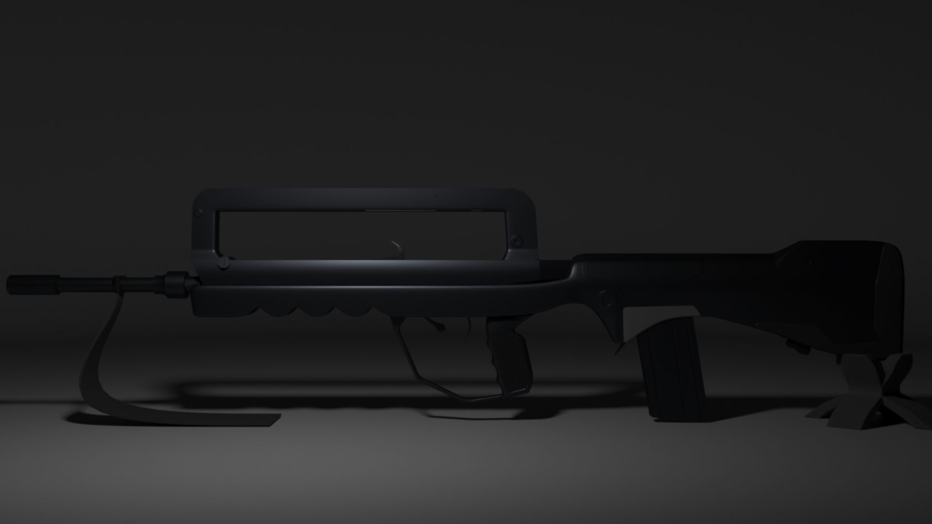 French FAMAS G1 Assault Rifle Low-poly 3D model_4