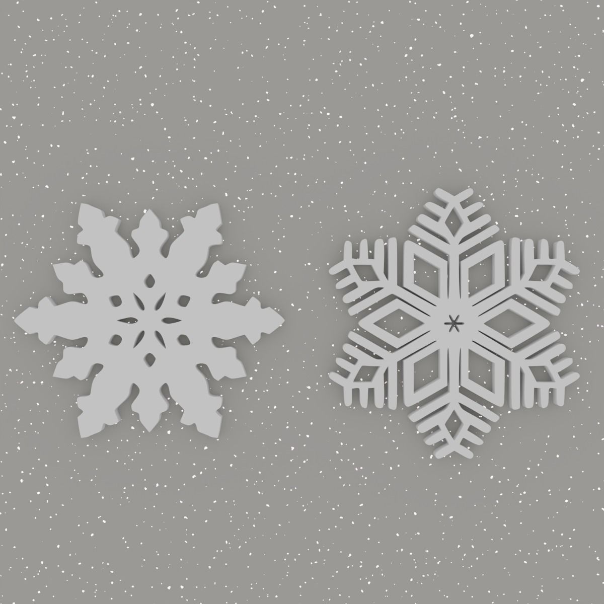 2 Snowflakes Coasters Free 3D print model_2