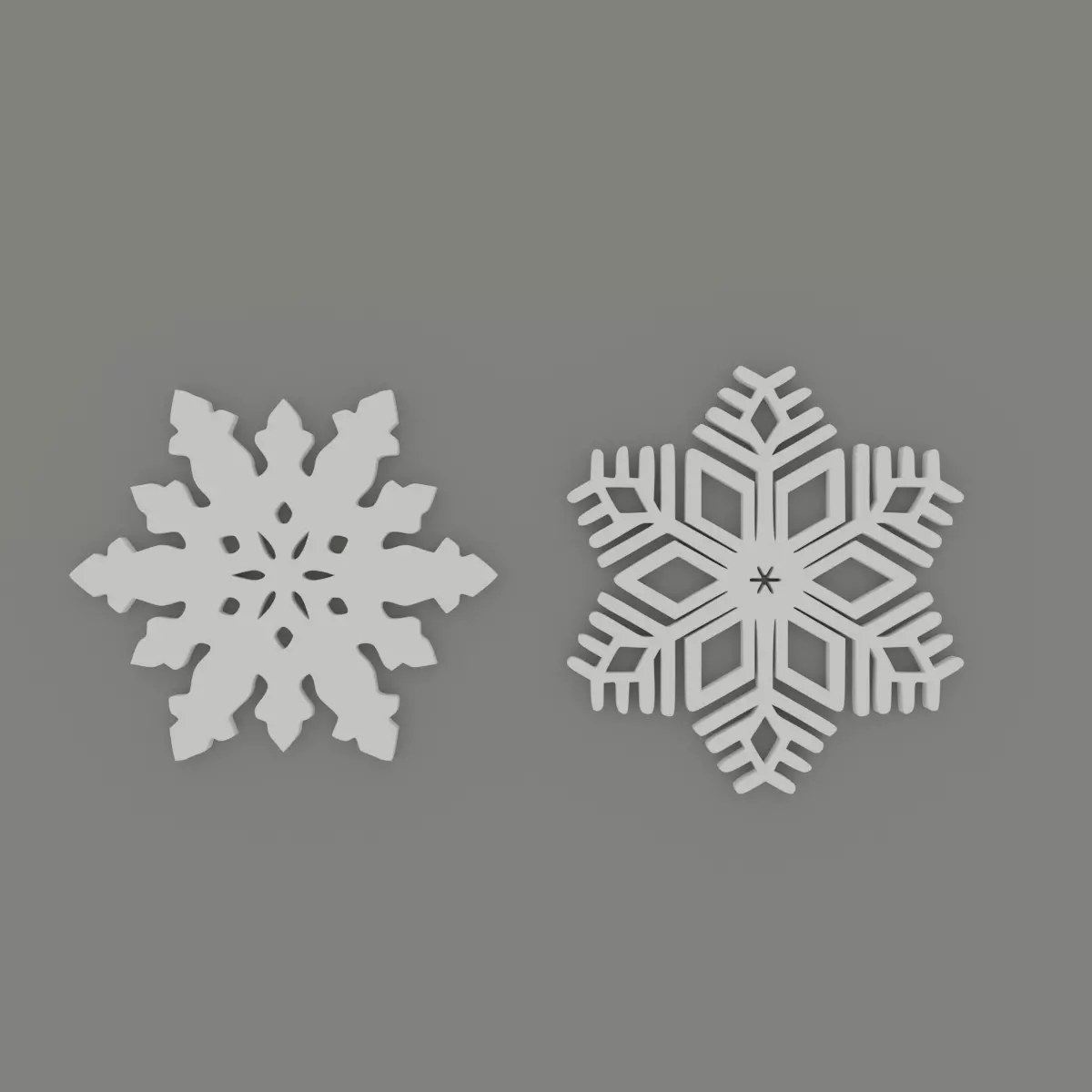 2 Snowflakes Coasters Free 3D print model_0