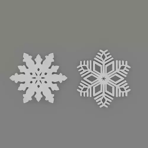 2 Snowflakes Coasters Free 3D print model