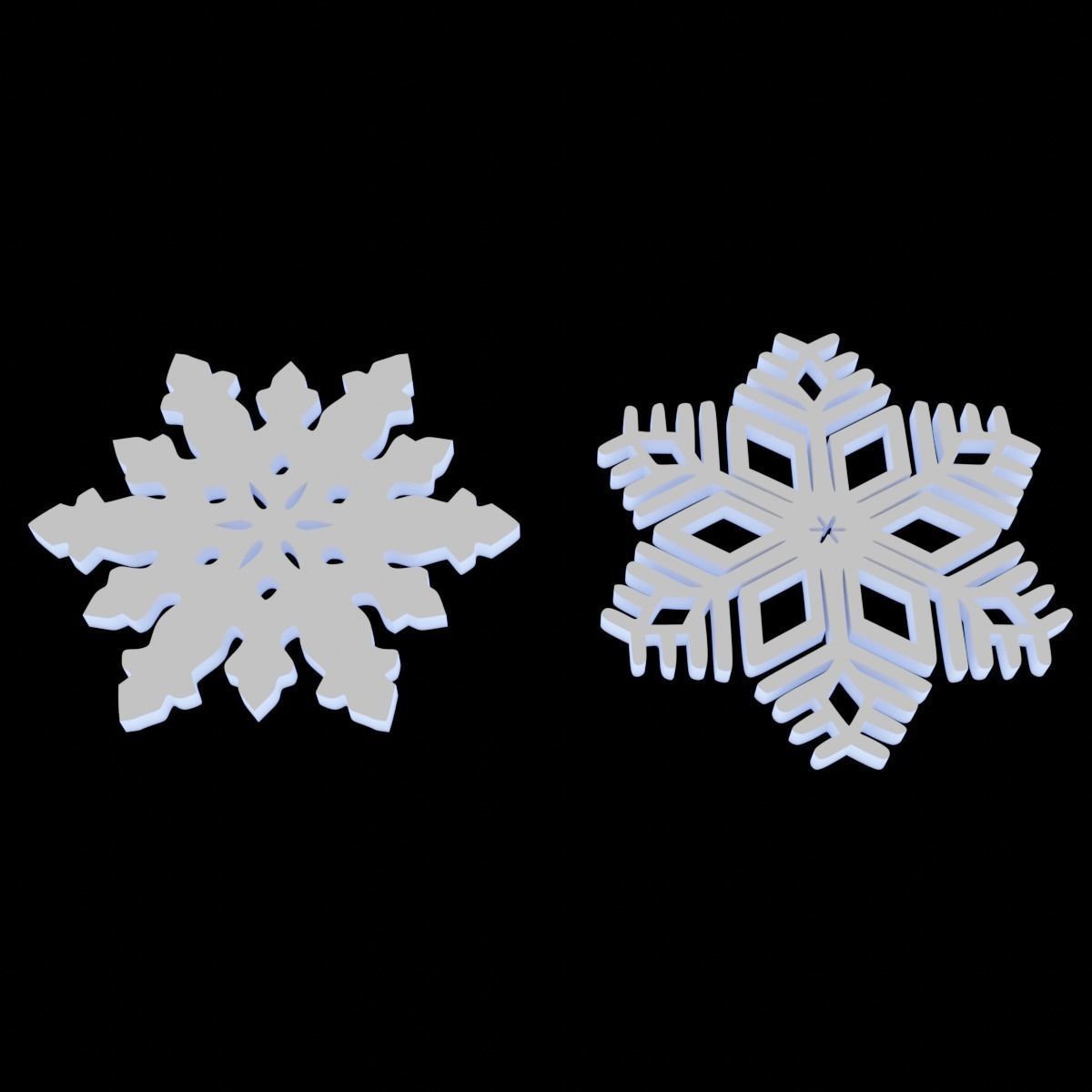 2 Snowflakes Coasters Free 3D print model_6