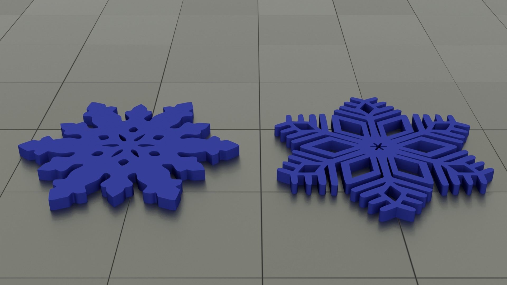 2 Snowflakes Coasters Free 3D print model_5