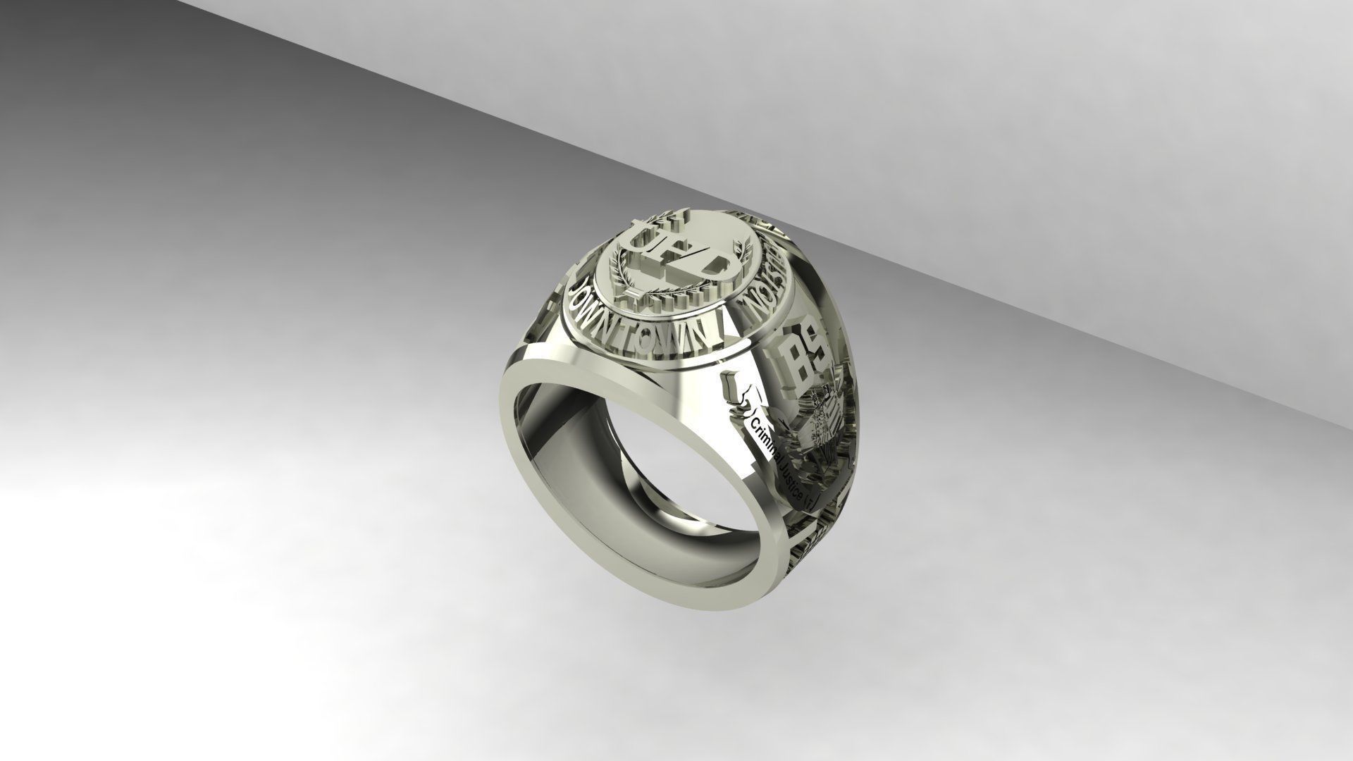 University of Houston Downtown graduation ring  3D print model_1