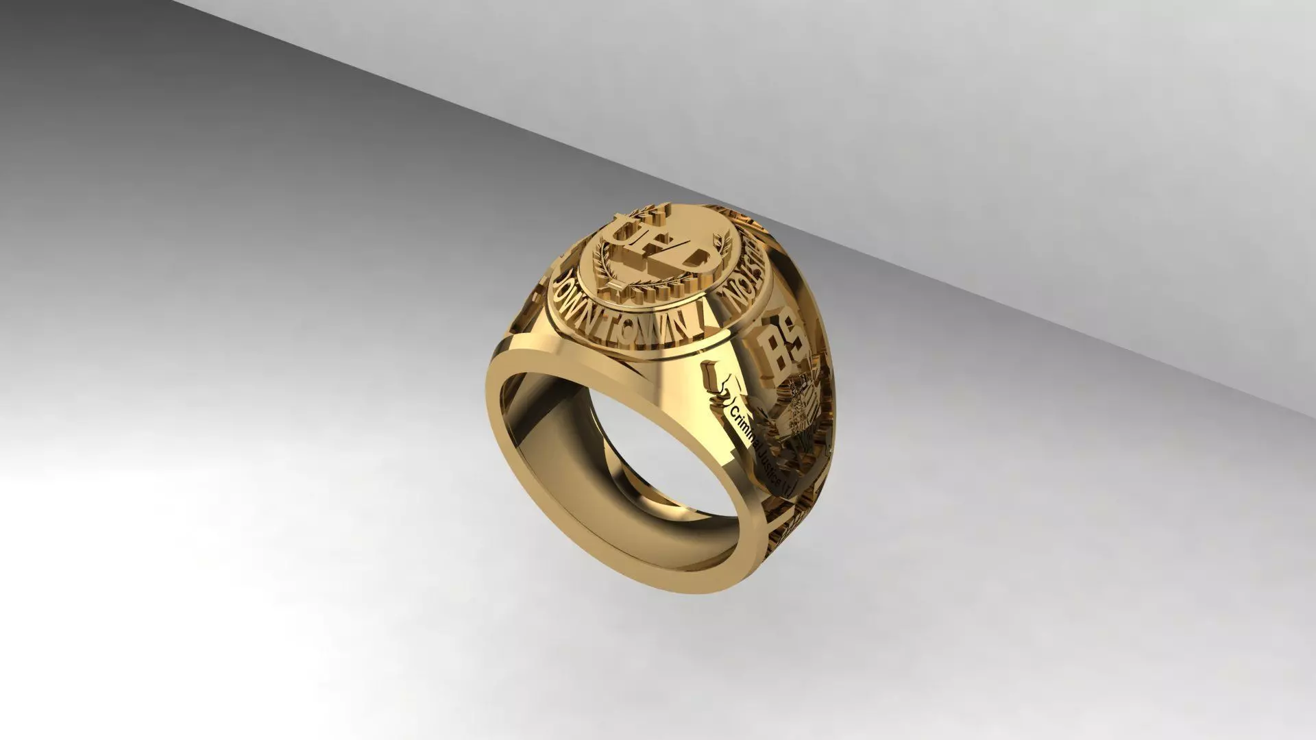 University of Houston Downtown graduation ring  3D print model_0