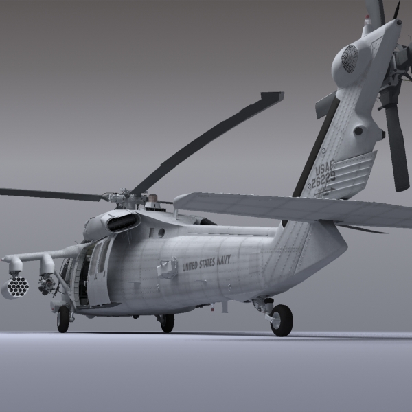 Battlehawk Military Helicopter 3D model_4