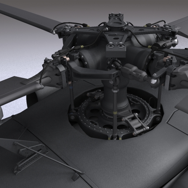 Battlehawk Military Helicopter 3D model_6