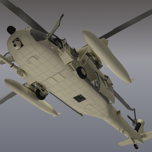 Battlehawk Military Helicopter 3D model_3