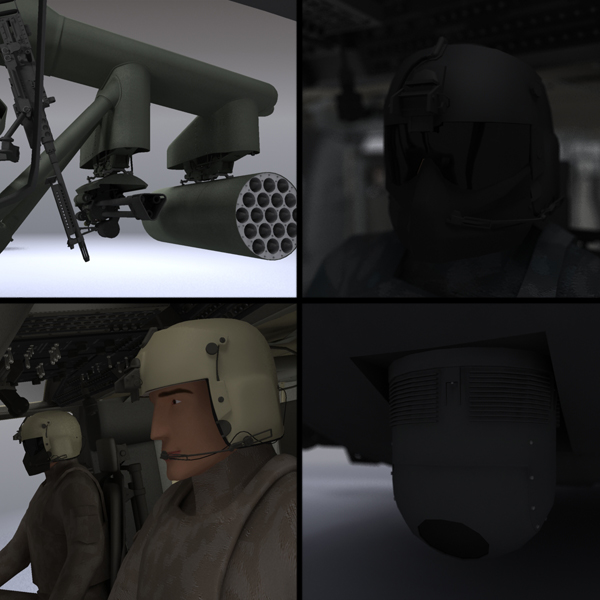 Battlehawk Military Helicopter 3D model_27