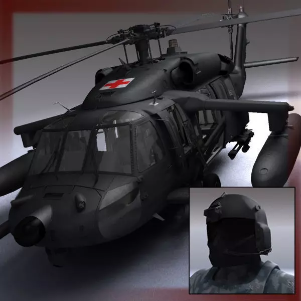 Battlehawk Military Helicopter 3D model_0