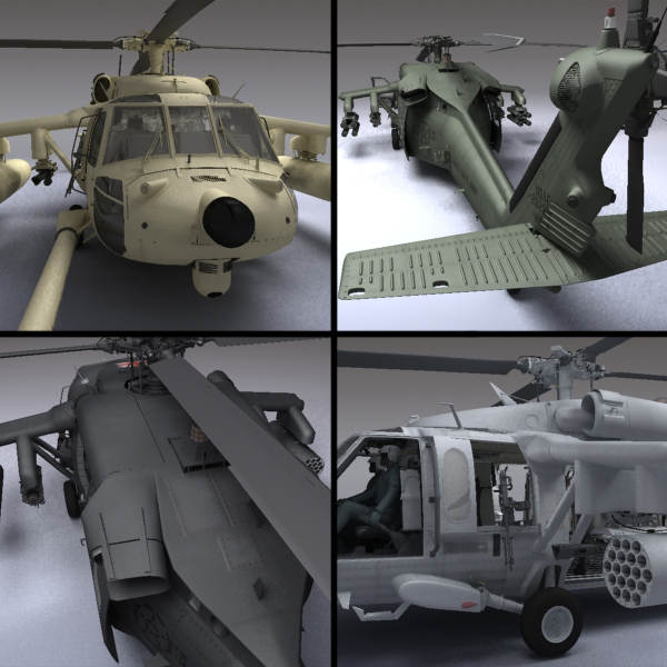 Battlehawk Military Helicopter 3D model_33