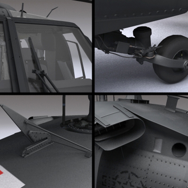 Battlehawk Military Helicopter 3D model_23