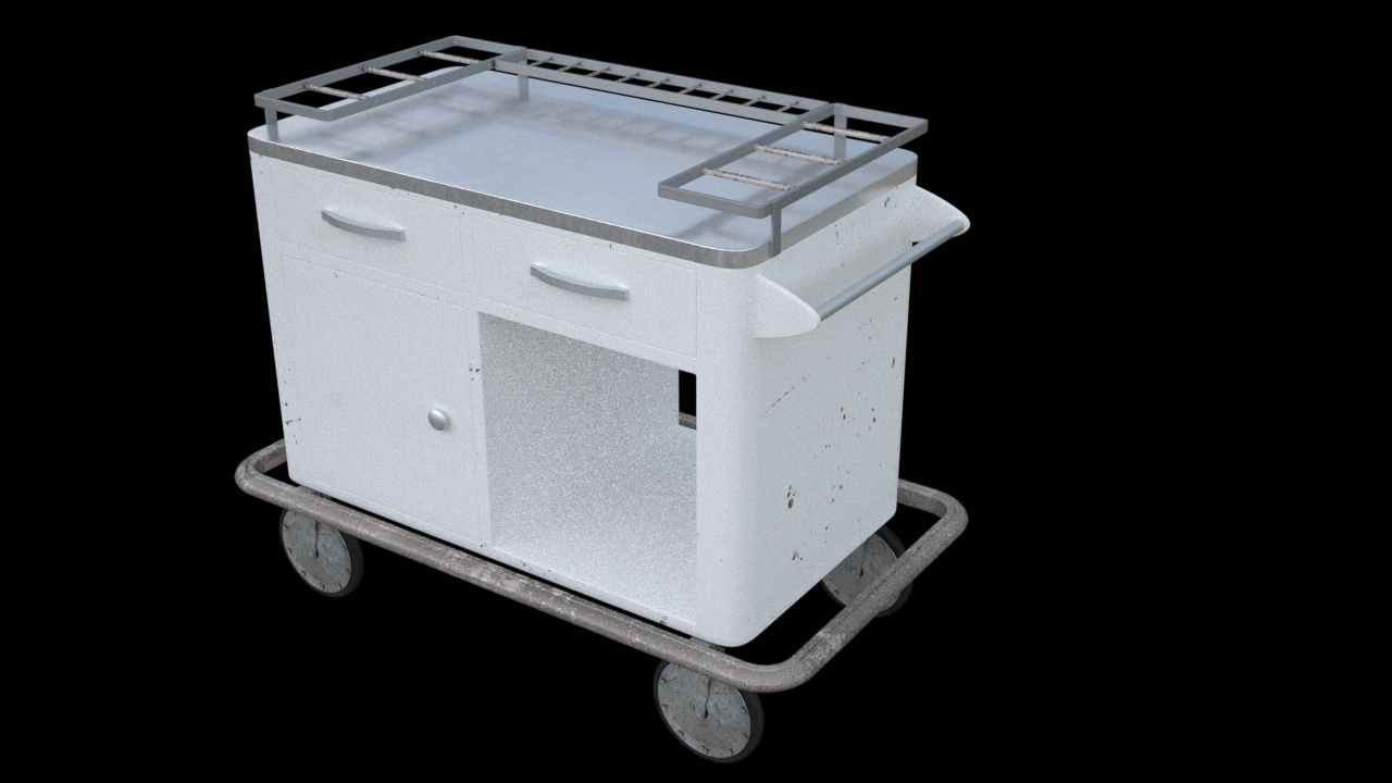 Medical Cart old 3D Model MAX OBJ FBX