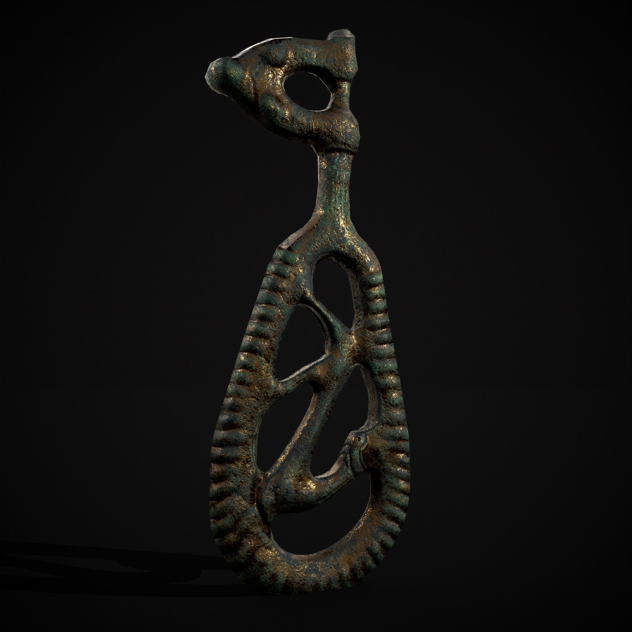 Brass Viking Key Low-poly 3D model_11