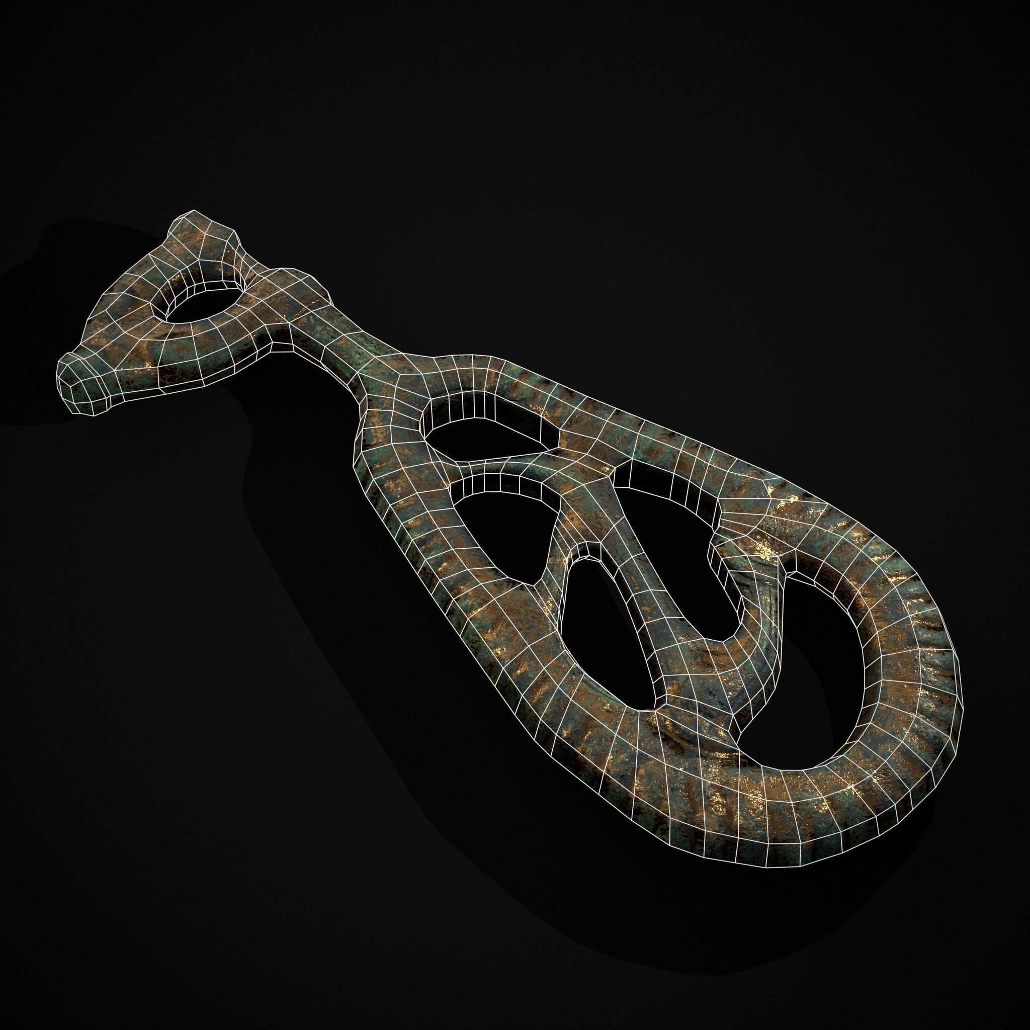 Brass Viking Key Low-poly 3D model_2