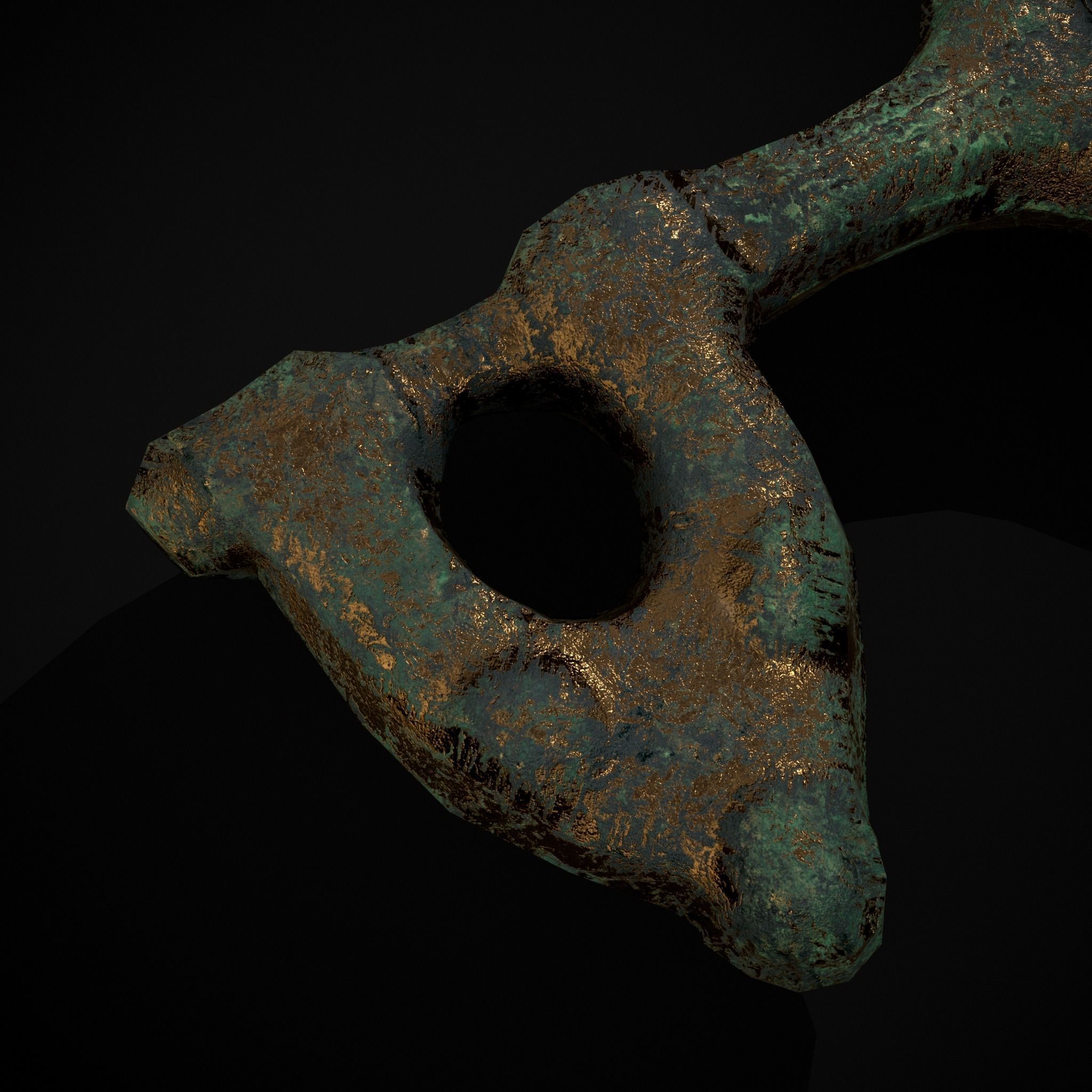 Brass Viking Key Low-poly 3D model_9