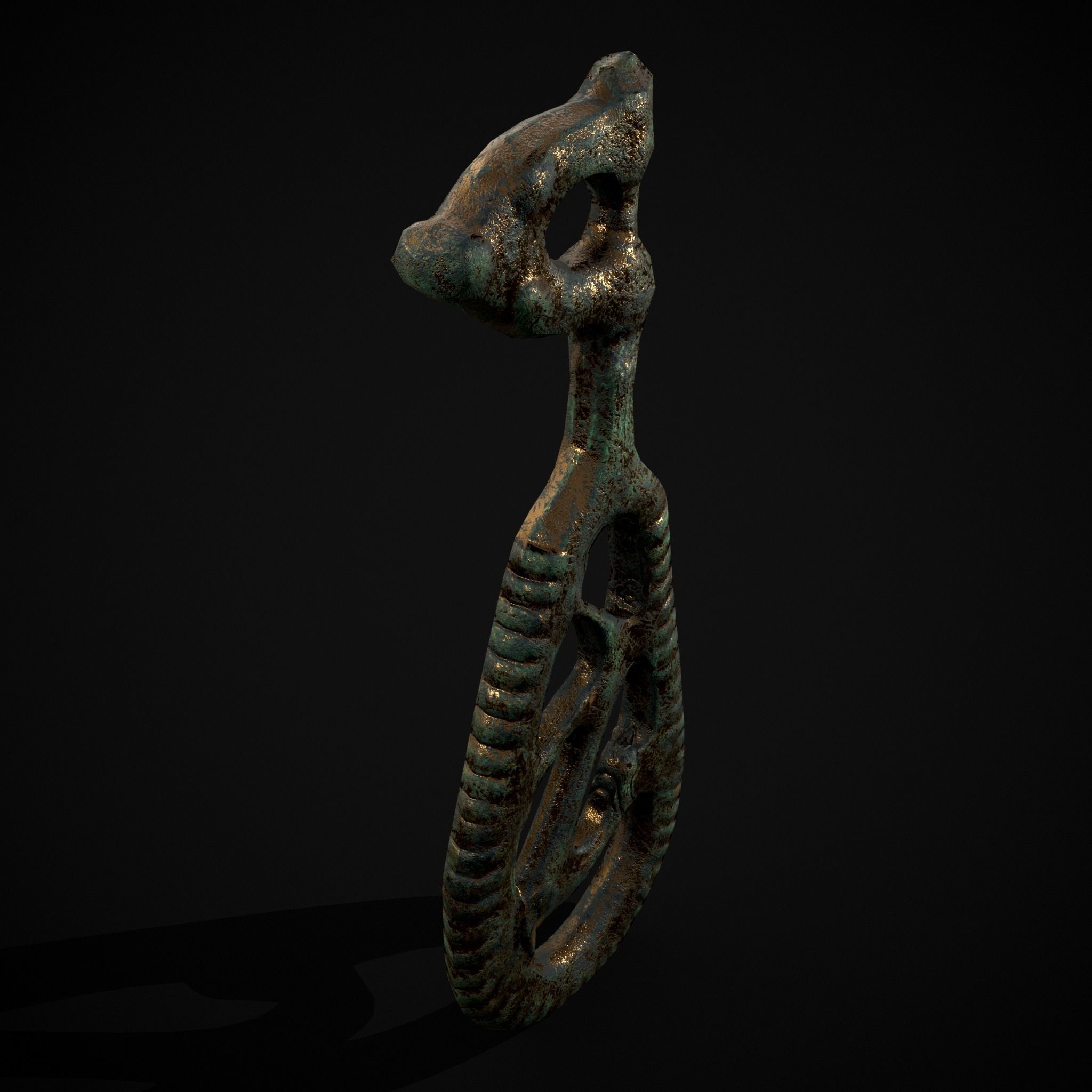 Brass Viking Key Low-poly 3D model_19