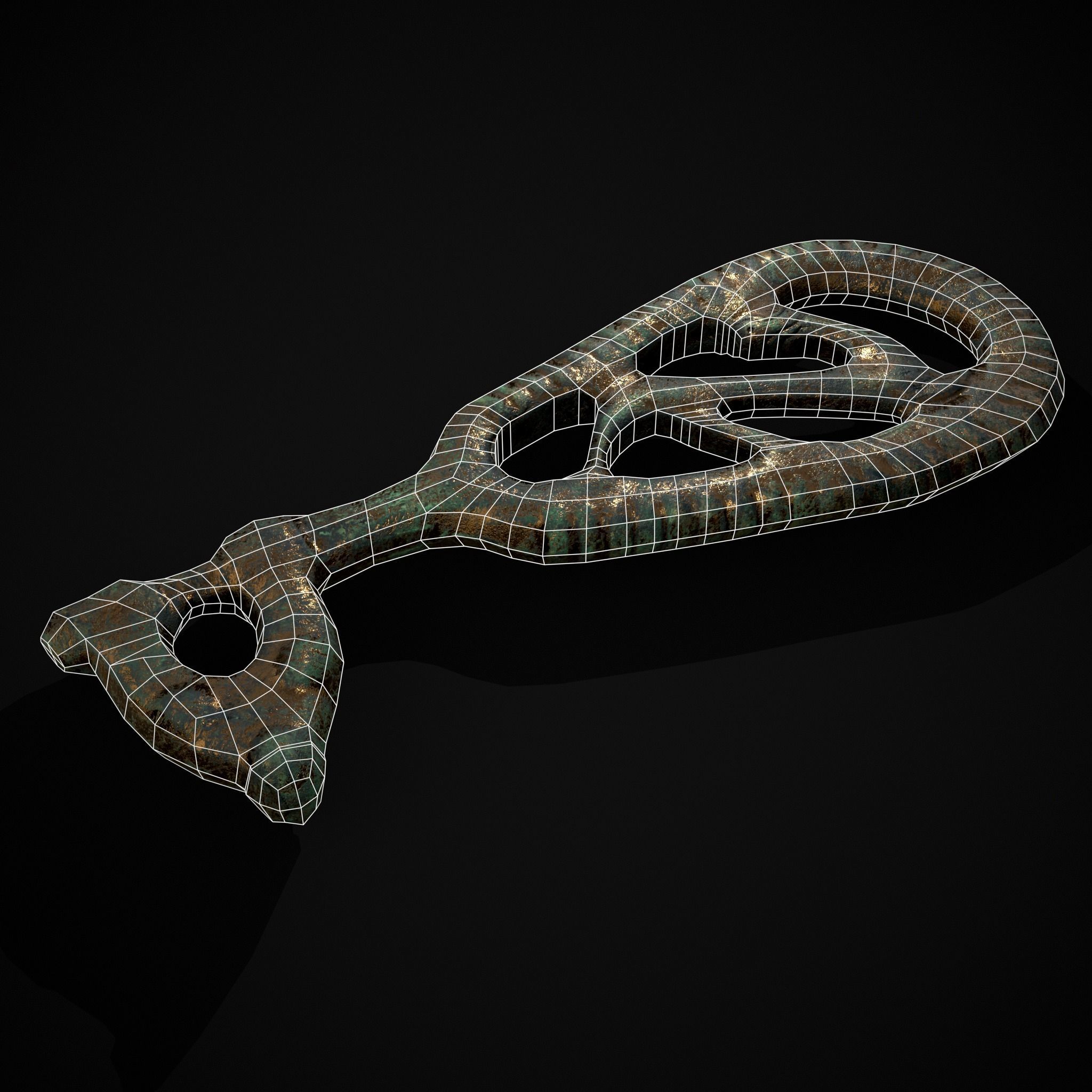 Brass Viking Key Low-poly 3D model_4