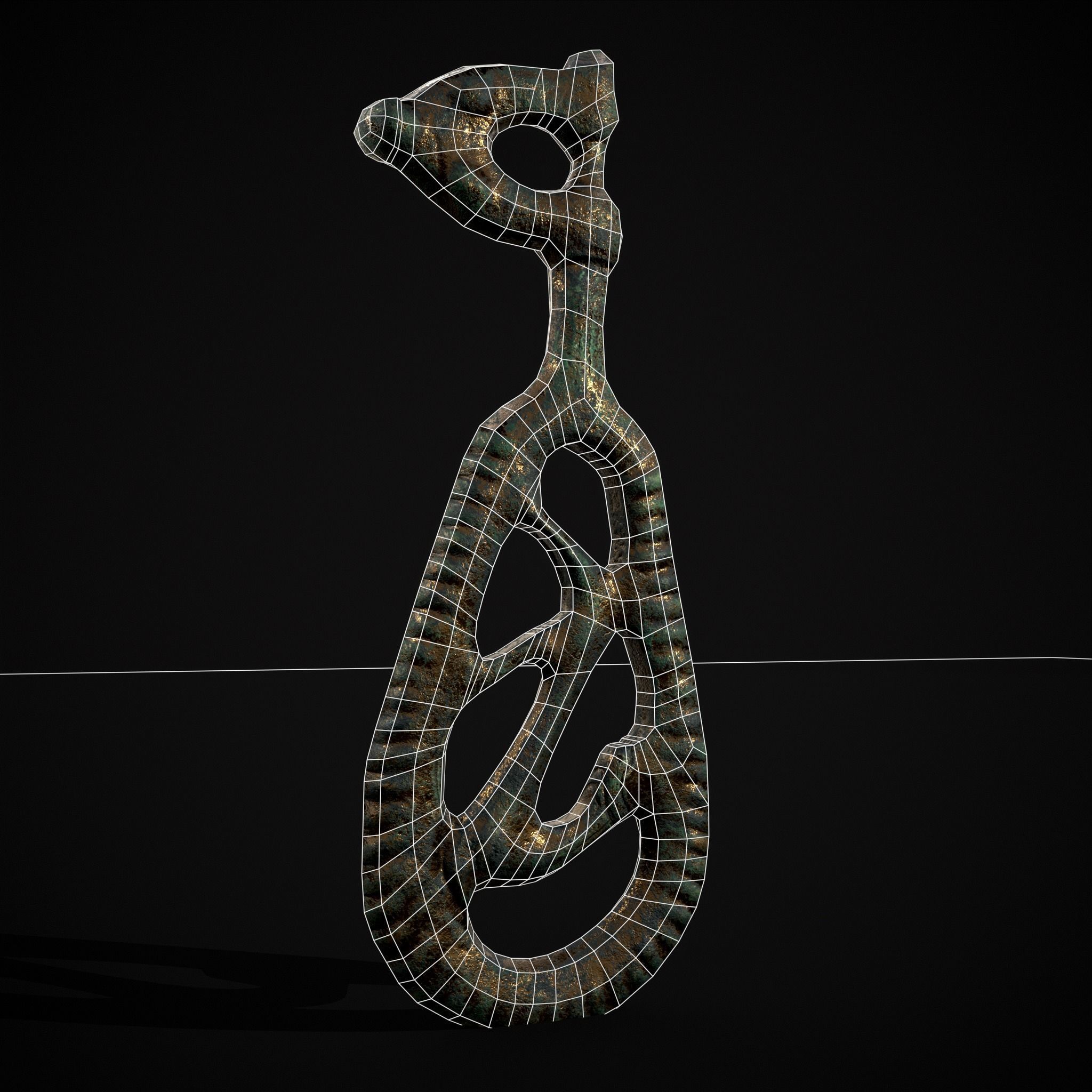 Brass Viking Key Low-poly 3D model_12