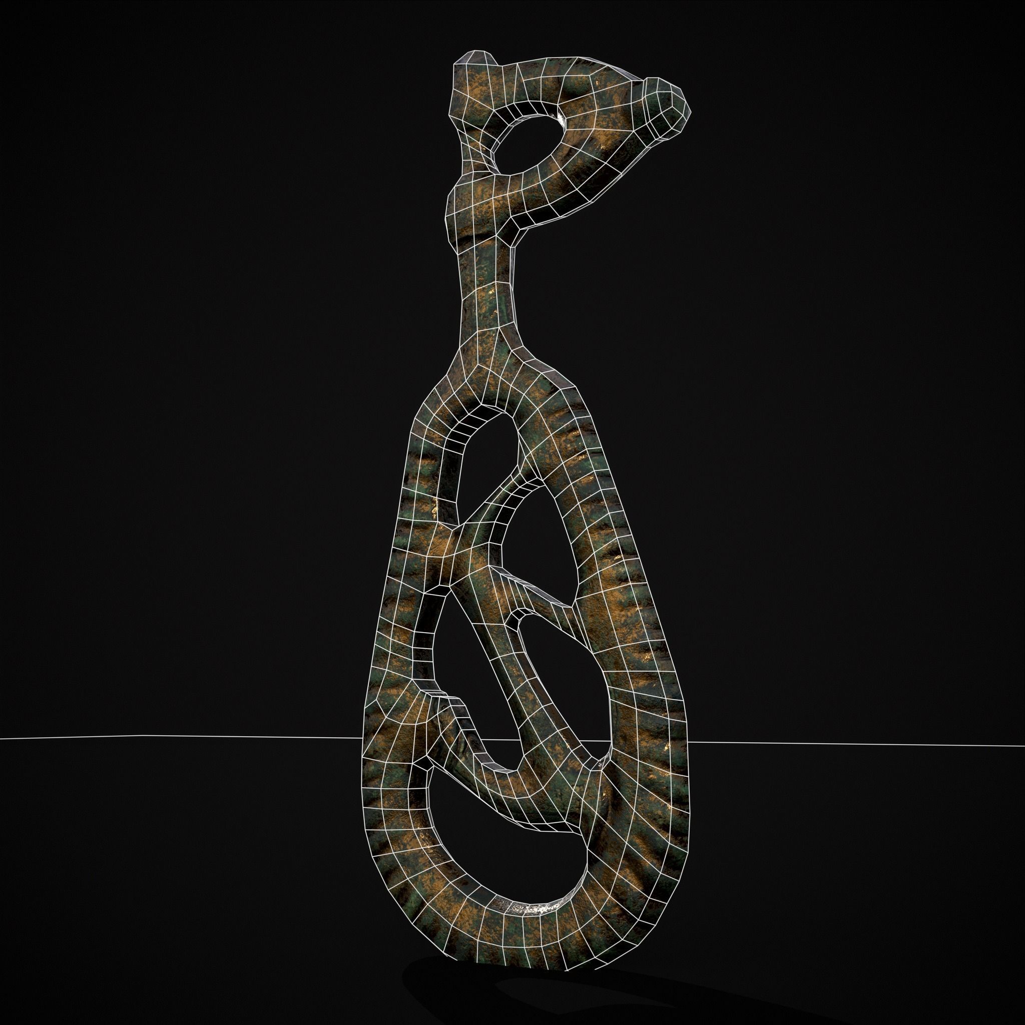 Brass Viking Key Low-poly 3D model_16