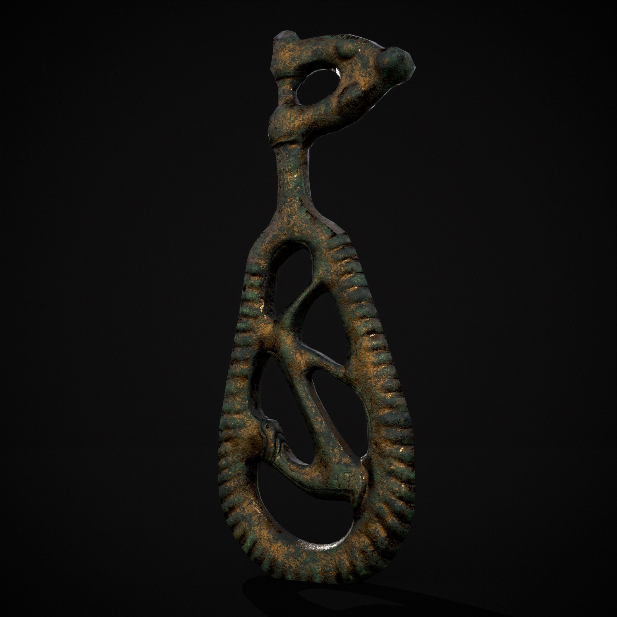 Brass Viking Key Low-poly 3D model_15