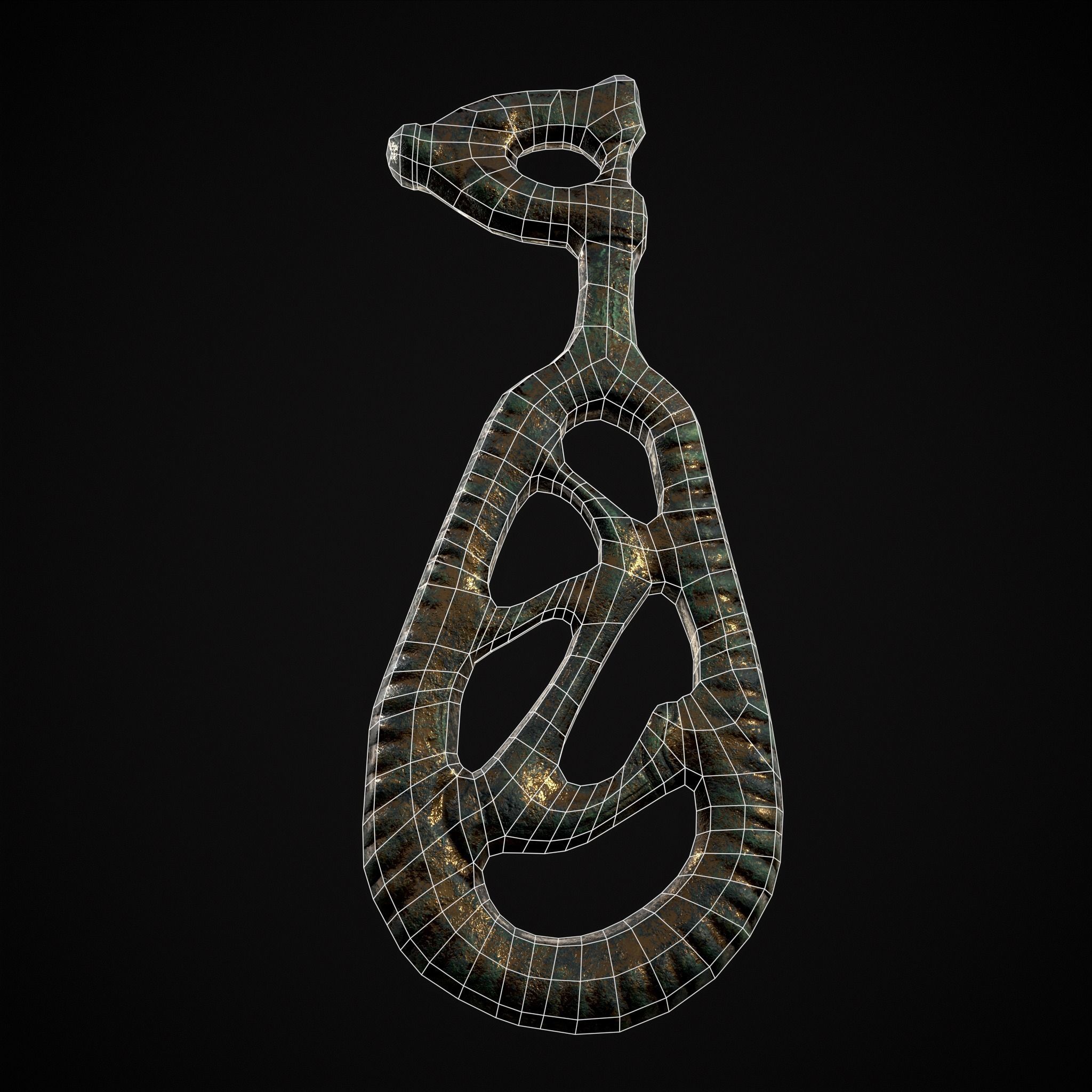 Brass Viking Key Low-poly 3D model_18