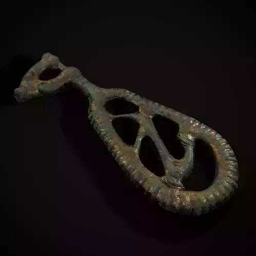 Brass Viking Key Low-poly 3D model