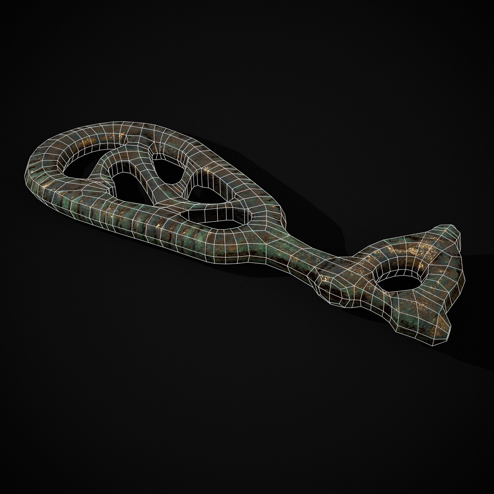 Brass Viking Key Low-poly 3D model_6