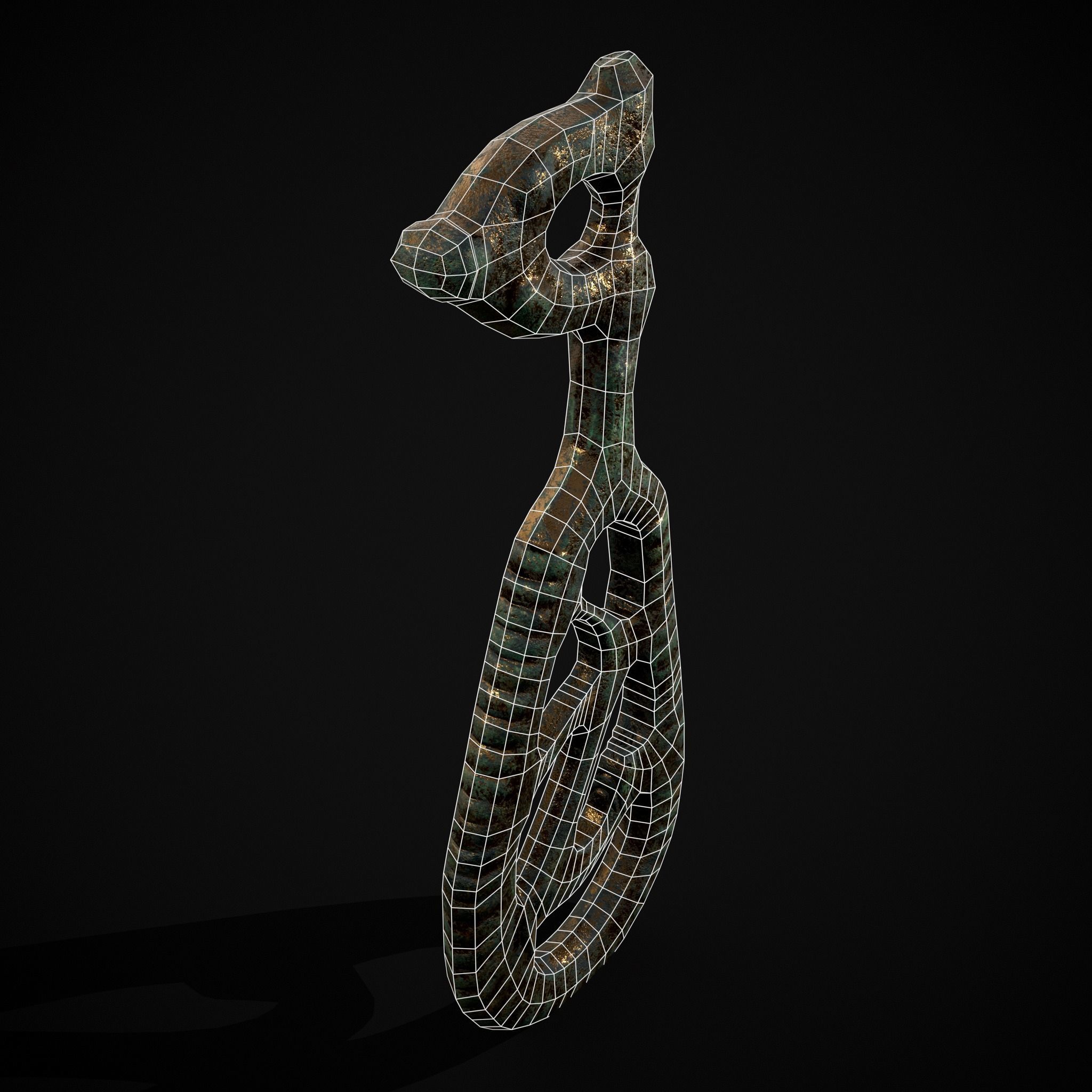 Brass Viking Key Low-poly 3D model_20