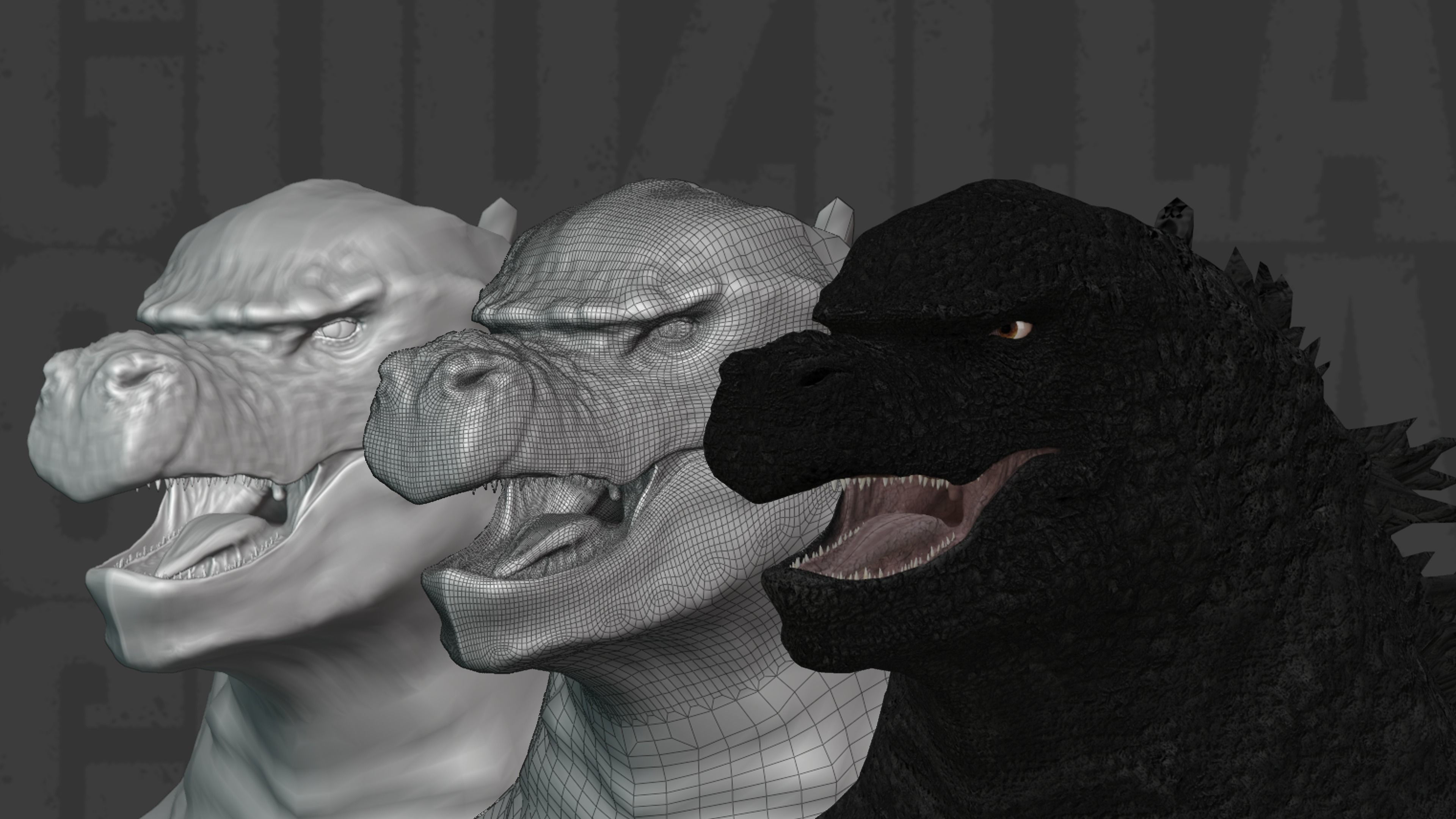 Godzilla 3D Model Low-poly 3D model_3