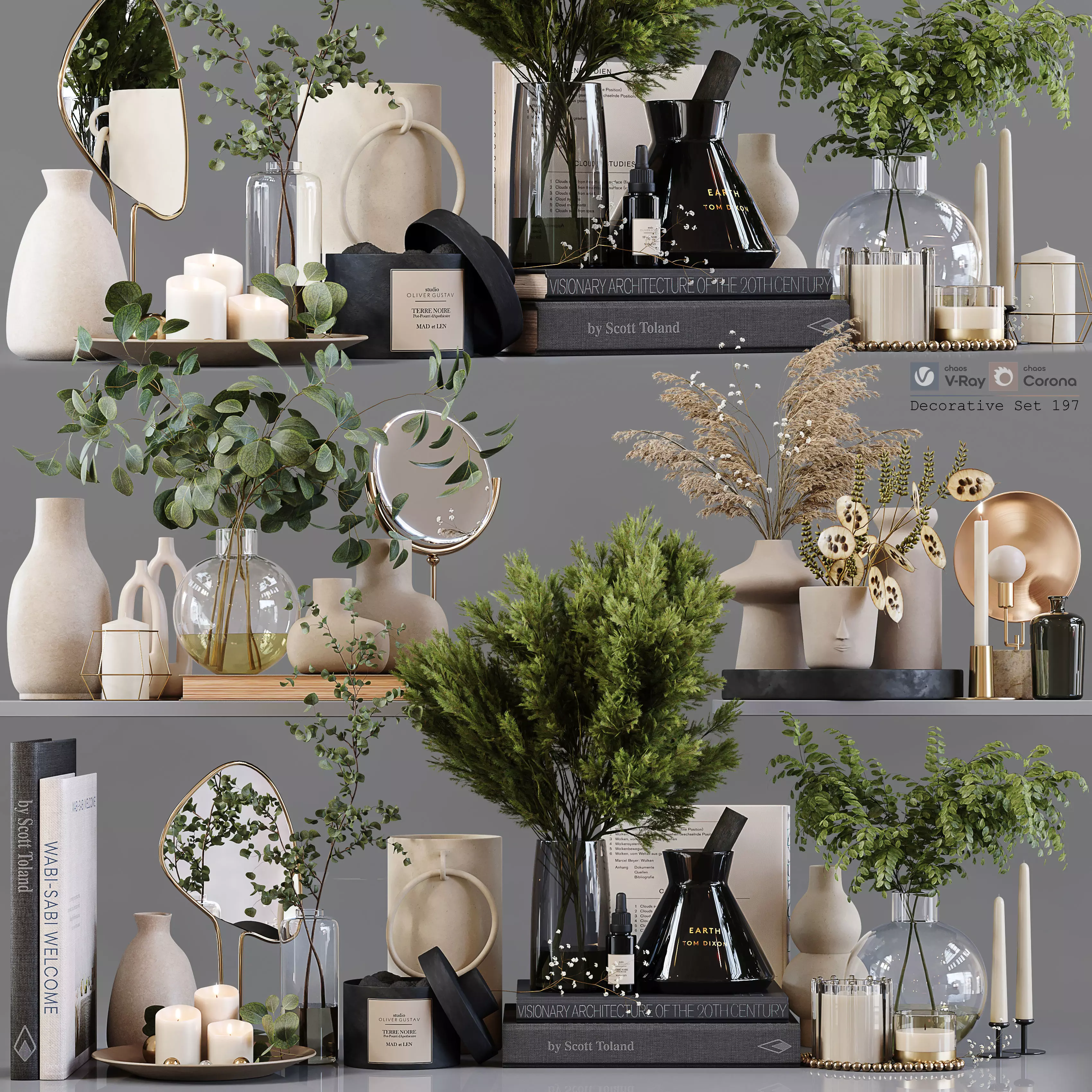 Decorative Set 197 Low-poly 3D model_0