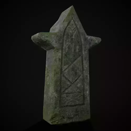 Viking Carved Gravestone Low-poly 3D model